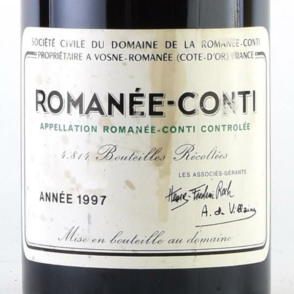 ロマネコンティ ロマネコンティ 1997 液面コルク下2.5cm ラベル不良