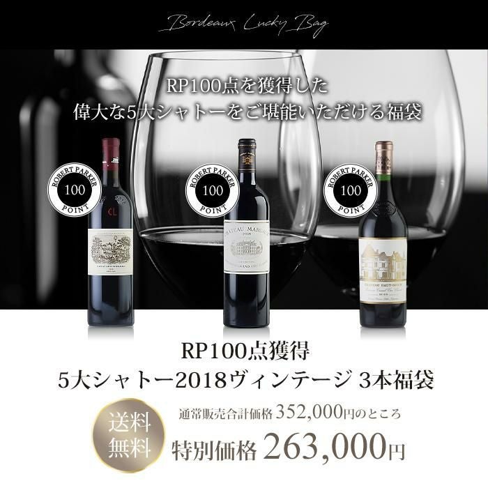 ワインセット RP100点獲得 5大シャトー2018ヴィンテージ 3本福袋