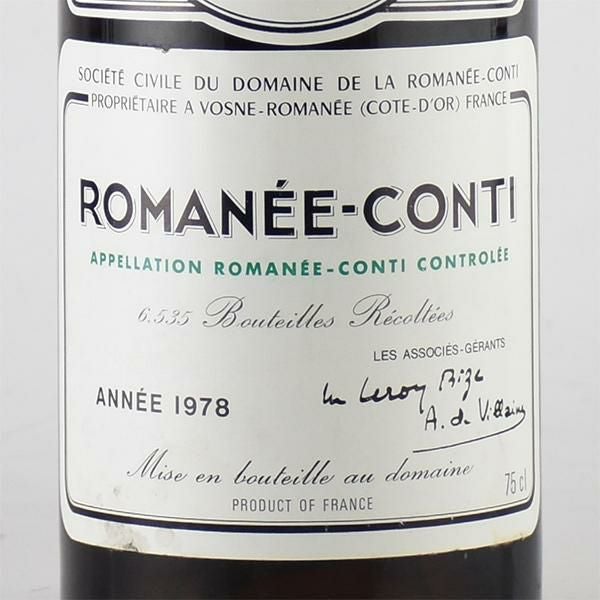 ロマネコンティ ロマネコンティ 1978 ドメーヌ ド ラ ロマネ コンティ